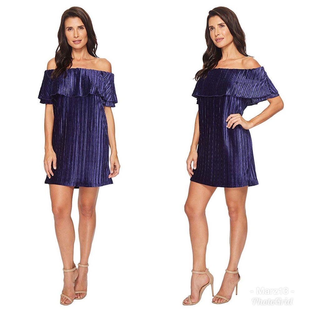SANCTUARY Zodiac Off the Shoulder Blue Dress Large
